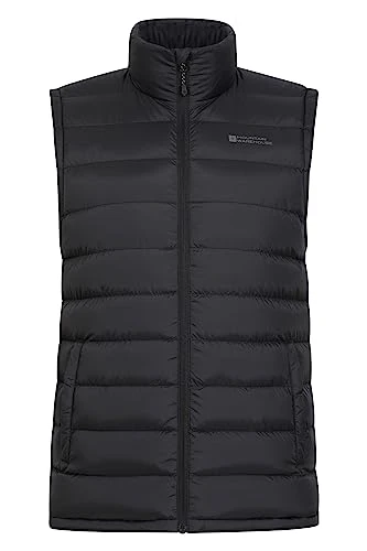 Seasons Mens Padded Gilet - Water Resistant Gilet, Body Warmer, Lightweight Jacket, Easy to Store Coat - for Spring Summer Travelling, Walking Black L