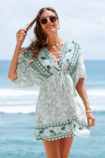 Secret Garden Floral Mini Dress - Green