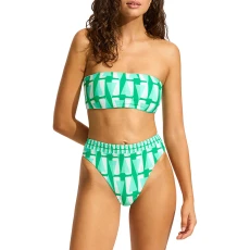 Secret Garden High Rise Bikini Pant - Green