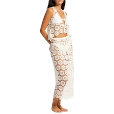 Secret Garden Maxi Wrap Skirt - White