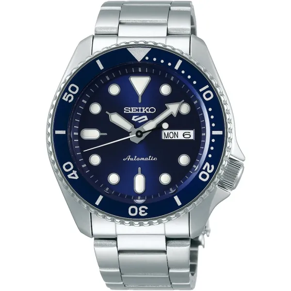 Seiko 5 Sports SRPD51K1 Blue Dial Automatic Mens Watch - Size One Size - Silver