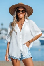 Semi heer White Cover-Up Shirt
