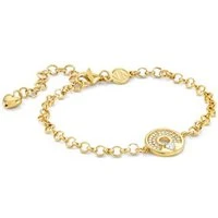 Sentimental Gold Crystal Heart Bracelet