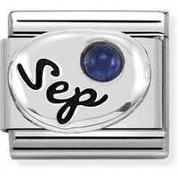 September Sapphire Stone Birthstone Charm