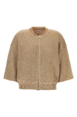 Sequin cardigan Beige Size