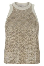 Sequin top Beige Size