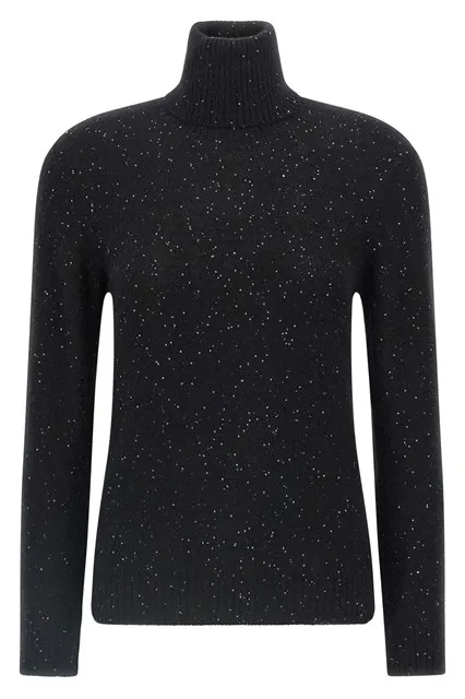 Sequin turtleneck sweater - Black