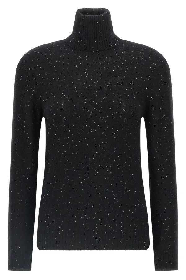 Sequin Turtleneck Sweater