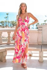Serene Garden Floral Maxi Dress - Pink