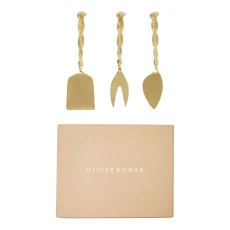 Set of Golden Twist Cheese Knives ulti