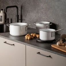 Set of White Line Casserole Set