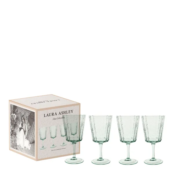 Set of Collectables Green Red Wine Glasses 36cl - Multi