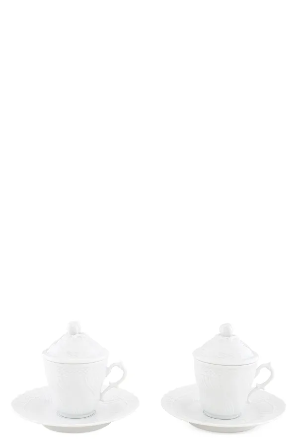 Set Of Cups With Saucer And Lid - U