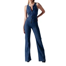 Sexy Leggings Women's Fashion Playsuits Jumpsuit Denim Daily High Waist Sleeveless Back Heart Patter