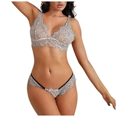 Sexy Lingerie for Women Sets, Black Lace Lacey Lingerie Body Harness Belt White Chemise Mesh Transparent Solid Color Underwear Panties(Gray,L) Sexy Lingerie for Women Sets, Black Lace Lacey Lingerie Body Harness Belt White Chemise Mesh Transparent Solid Color Underwear Panties(Gray,L)