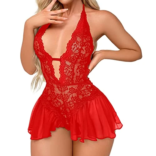 Sexy Lingerie for Women Sets Naughty Plus Size, Belt Lace Garter Belt and Stockings Lingerie Set Sexy Lingerie for Women Sets Sleepwear Nighties for Christmas Valentines Gift Sale