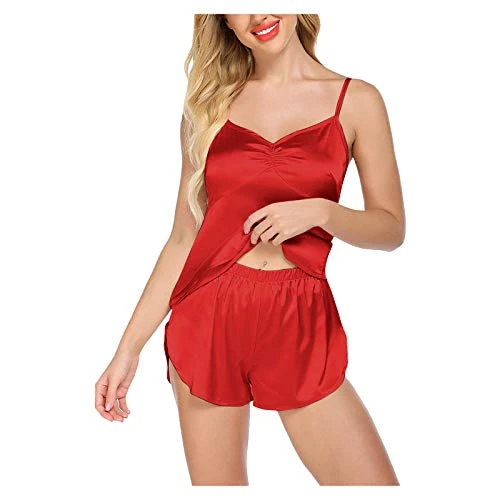 Sexy Lingerie with Stockings Plus Size Nightwear Up Women Pajamas Sexy-Lingerie Set Satin Lace Silk Sleepwear Babydoll Bodysuit Sexy Sale Clearance Red