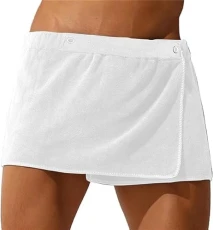 Sexy Sleep Bottoms for Men,Bathrobe Shorts, Men's Wearable Bath Towel,Male Solid Color Soft Nightwear, Short Towel Pants Side Split Bathrobe, Men's Bath Skirt (White) Sexy Sleep Bottoms for Men,Bathrobe Shorts, Men's Wearable Bath Towel,Male Solid Color Soft Nightwear, Short Towel Pants Side Split Bathrobe, Men's Bath Skirt (White)