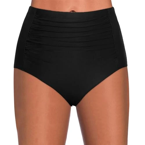 Sexy Sling Push Up High Waist Swimsuit Breathable Swimsuits Women's Fashionable Swimming Beach Large Sizes Bikini Set Print Classic Bikini Women Elastic Waist Tankini, black, S