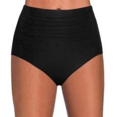 Sexy Sling Push Up High Waist Swimsuit Breathable Swimsuits Women's Fashionable Swimming Beach Large Sizes Bikini Set Print Classic Bikini Women Elastic Waist Tankini, black, S