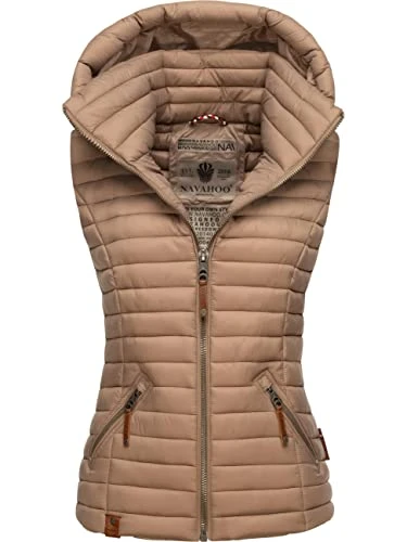 Shadaa Ladies’ Between-Seasons Quilted Vest Taupe Grey XL