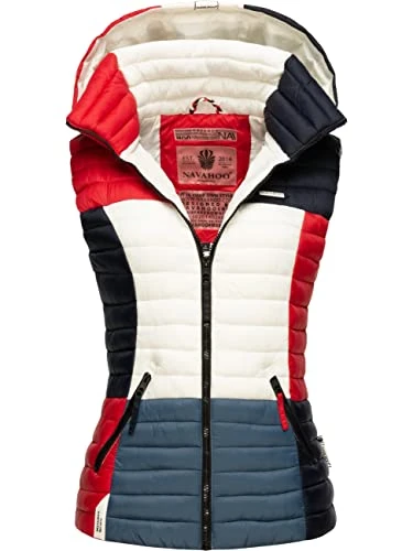 Shadaa Women's Quilted Vest Lightweight with Removable Hood Colourblocking Style XS - 3XL, Multicolo