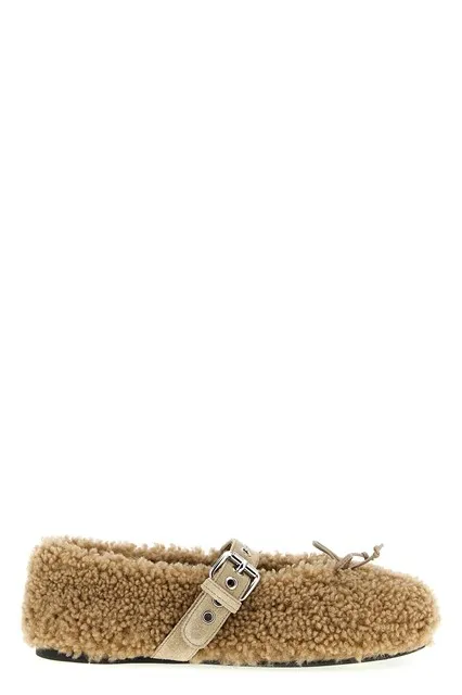 Sheepskin ballet flats - Beige