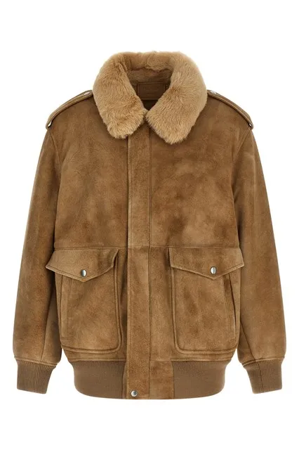 Sheepskin bomber jacket - Beige