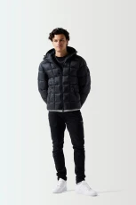 Sheer Puffer Jacket - Black