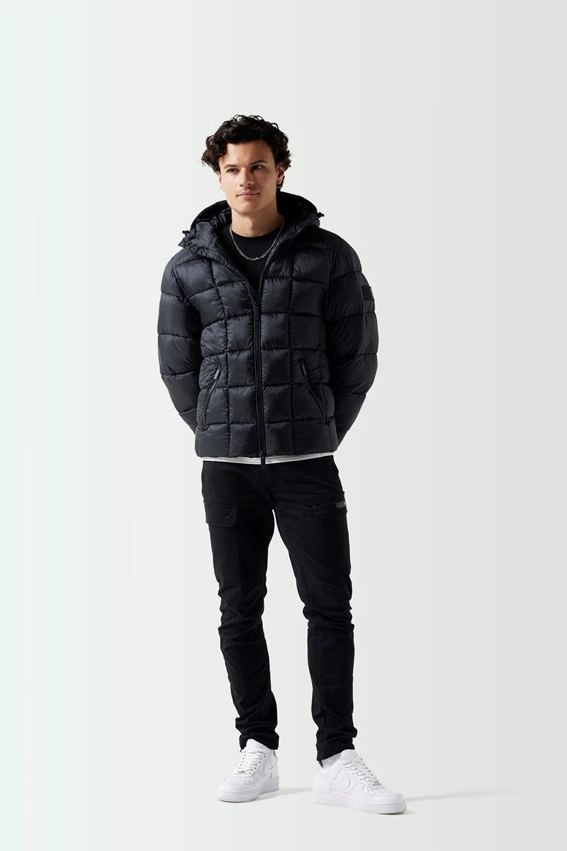 Sheer Puffer Jacket - Black