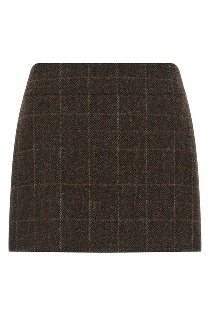 Shetland wool skirt - Brown