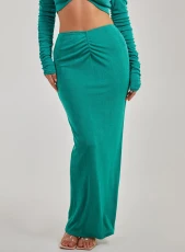 Shimmer Maxi Skirt Jade