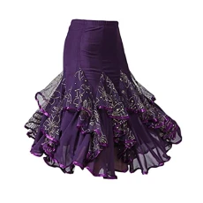 Shimmering Sequin Ballroom Dance Skirt in Lavender Shimmering Sequin Ballroom Dance Skirt in Lavender