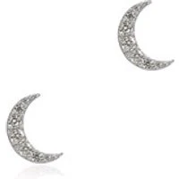 Shine Silver Moon Earrings - Silver