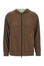 Shiny Trims hoodie Brown Size