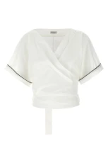 Shiny Trims top White Size