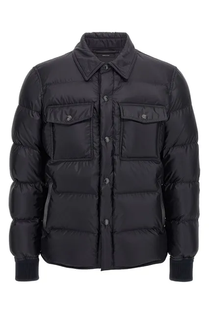 Shirt collar down jacket - Blue