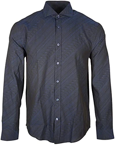 Shirt Jacquard Baroque Tonal Pattern (45, Numeric_40) Blue