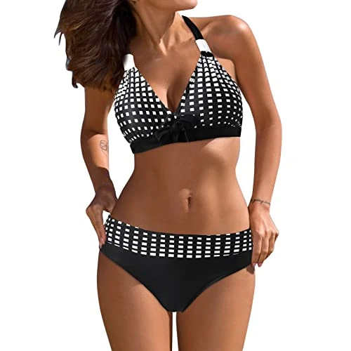Shirts Men's V Neck Bikini Push Up Swimsuit Set Women's Padded Swimwear Swimwear Tankini Set With Long Sleeve Women's Bikini Swimsuit High Waist, black, S