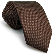 shlax&wing Men's Necktie Solid Brown Silk Skinny 2.36" Tie