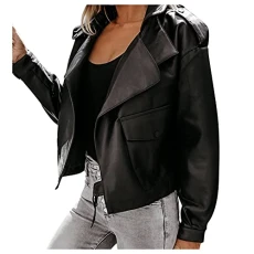 Short coat women's coat winter plain suit jacket with buttons jacket outdoor jacket women's parka long cardigan winter long coat outwear winter coat down coat, black, XL