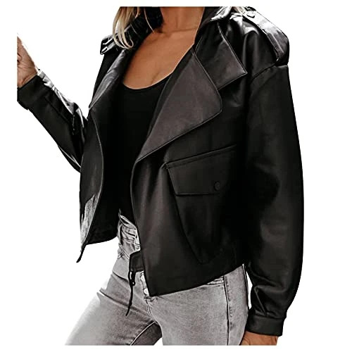 Short coat women's coat winter plain suit jacket with buttons jacket outdoor jacket women's parka long cardigan winter long coat outwear winter coat down coat, black, XL