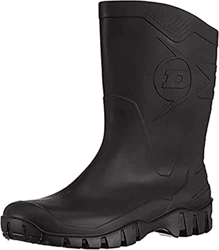 Short Leg Half-Height Wellies Easier On & Off Good For Wider Calf Fitting,Black,9 UK