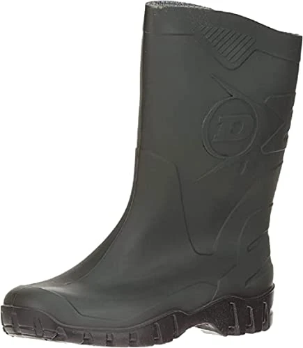 Short Leg Half-Height Wellies Easier On & Off Good For Wider Calf Fitting,Green/Black Sole,5 UK