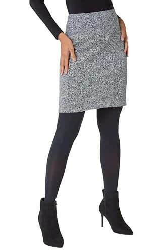 Short Skirt for Women UK adies Textured Pull On Mini Stretch Cotton Jersey Pencil Tube Smart Summer Bodycon Knee Length A ine Straight Work Office Formal - Charcoal Grey ize 12