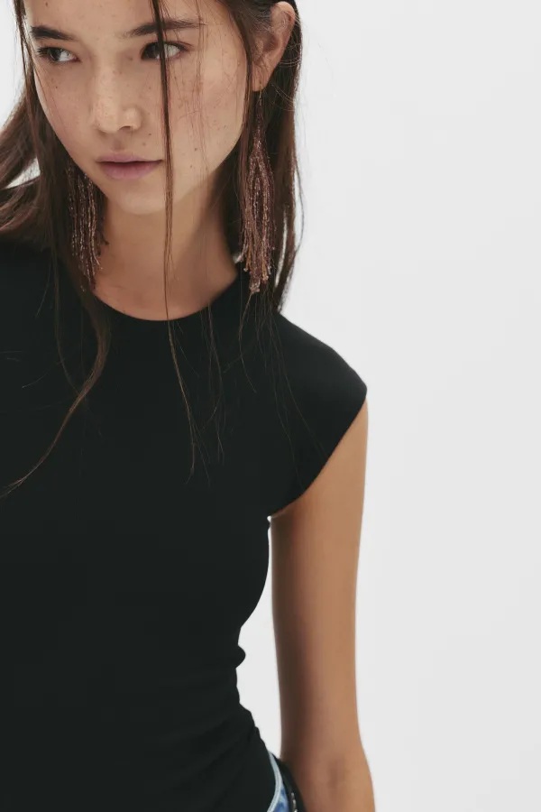 Short Sleeve Bodysuit - Black