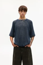 Short Sleeve Knit T hirt - Blue