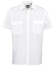 Short Sleeve Pilot Shirt - 3 Colours / 14.5 - 19 Collar - White - 15.5