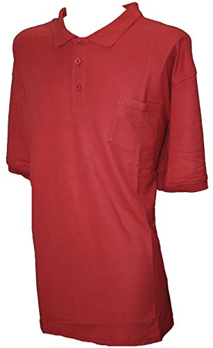 Short Sleeve Pique Polo Top Shirt Red XX-Large