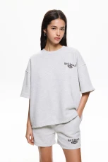 Short Sleeve Run & Brunch Sweatshirt - Grey marl